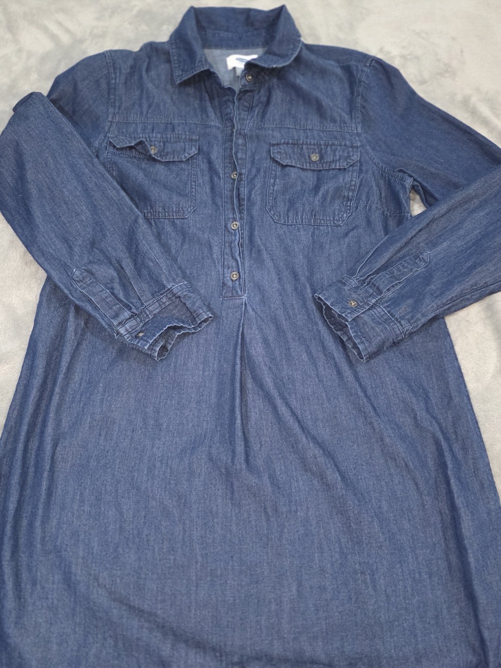 Old Navy Indigo Chambray Denim Shirt Dress - Blue